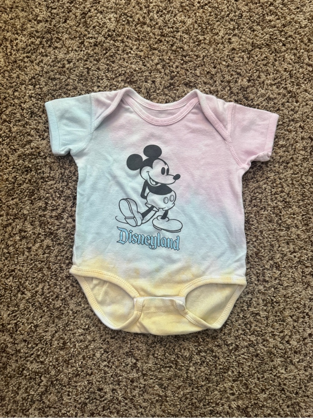 Disney Disneyland Mickey Mouse Pastel Tie Dye Baby Onesie